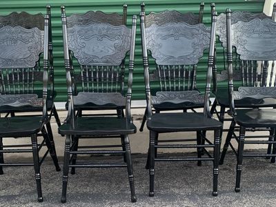 Set of 8 Vintage Farm Style Dining Chairs