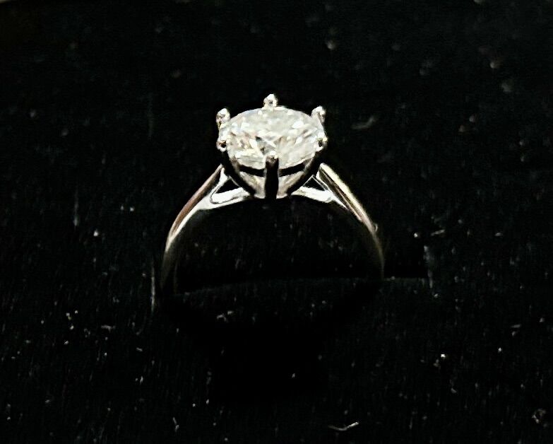 GRA Certified 3-Carat Moissanite Solitaire Ring