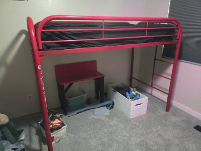 red bunk bed