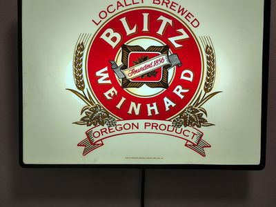 Vintage Blitz Weinhard Beer Lighted Advertising Sign - 17" x 21"