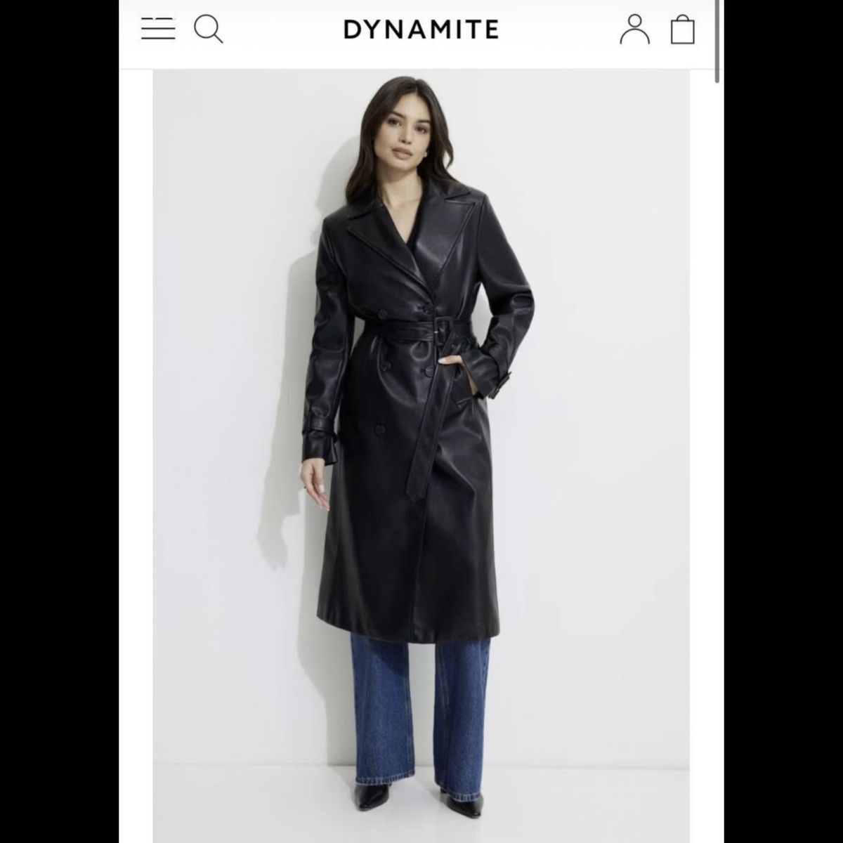 Womens M Dynamite Black Trench Coat