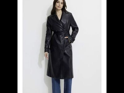 Womens M Dynamite Black Trench Coat