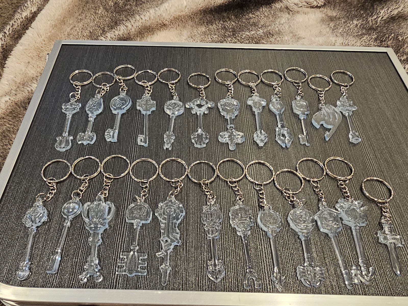 Anime Fairy Tail Celestial Spirit Gate Keys Clear Acrylic Keychains Lot