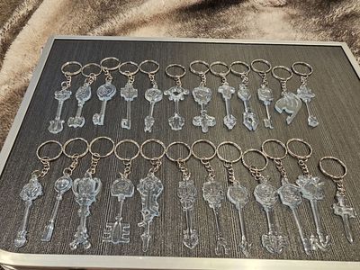 Anime Fairy Tail Celestial Spirit Gate Keys Clear Acrylic Keychains Lot