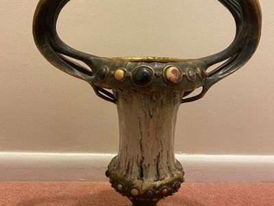Austrian Amphora Pottery Large Gilded Chalice $599.00