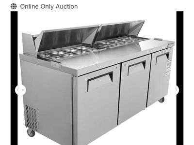VEVOR F20CUFT72INCHOHFJV1 72in Commercial Refrigerator Prep Table Stainless Steel