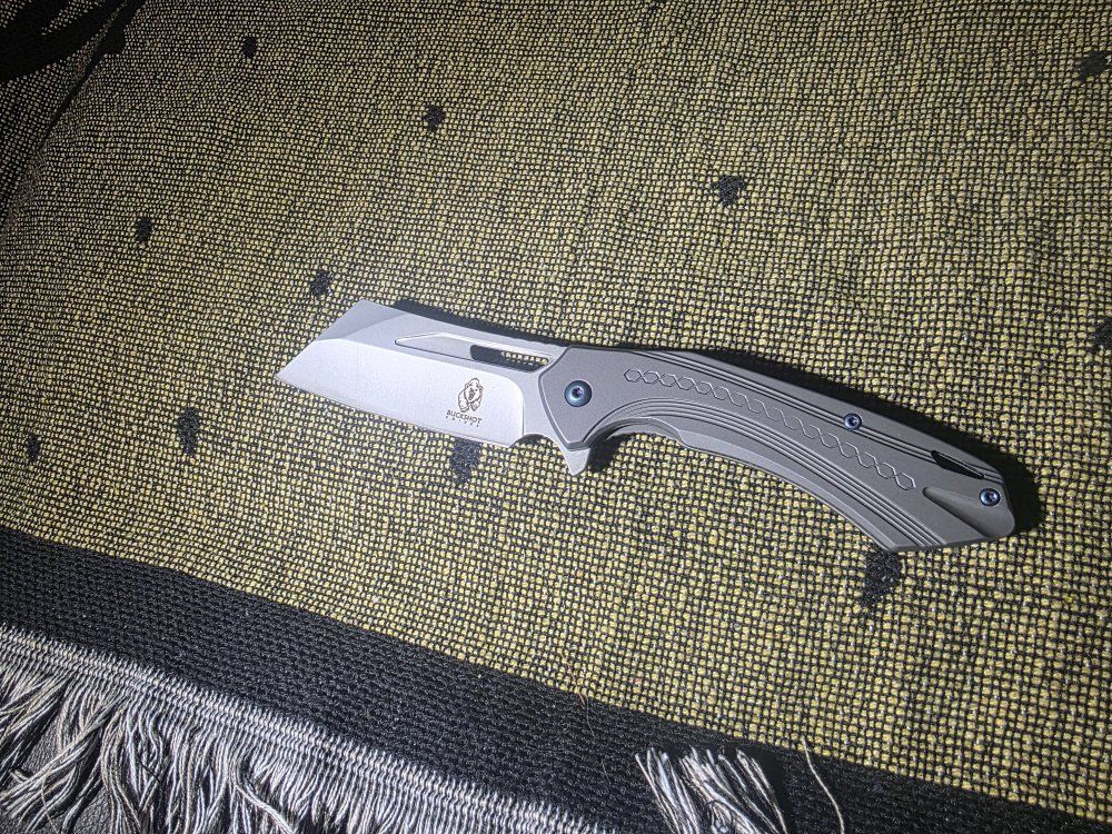 Buckshot Knives 8" Cleaver Blade Spring Assisted Folding Pocket Knife Grey *OBO