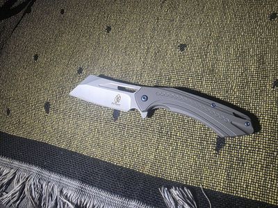 Buckshot Knives 8" Cleaver Blade Spring Assisted Folding Pocket Knife Grey *OBO