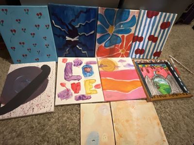 Hand-Painted Abstract Canvas Art Set - Unique Original Designs for Home Decor