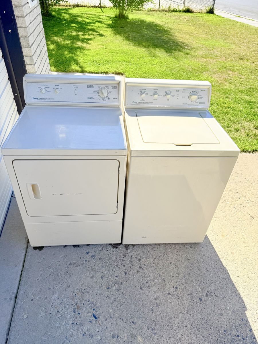Amana Washer and Dryer Set - White Top-Load Washer & Electric Dryer