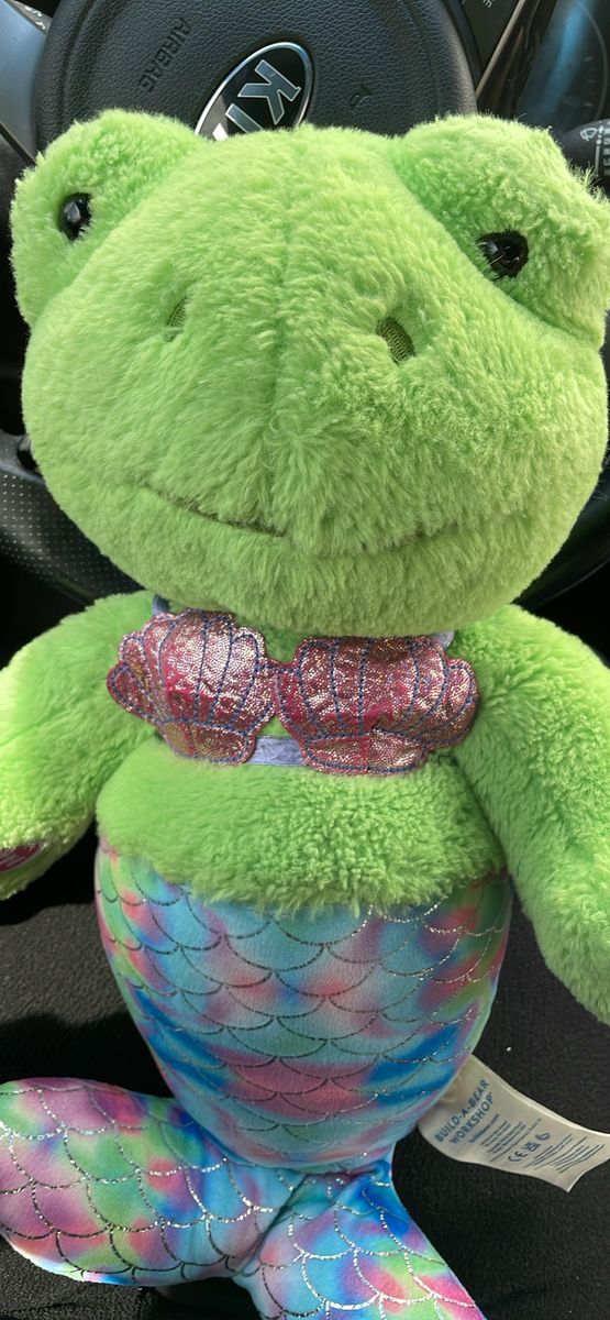 2022 Build A Bear Green Frog Mermaid Plush W/Pink
