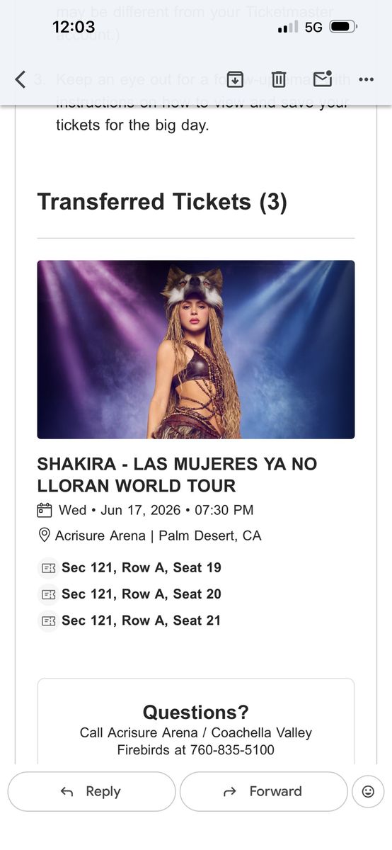 Shakira Tickets