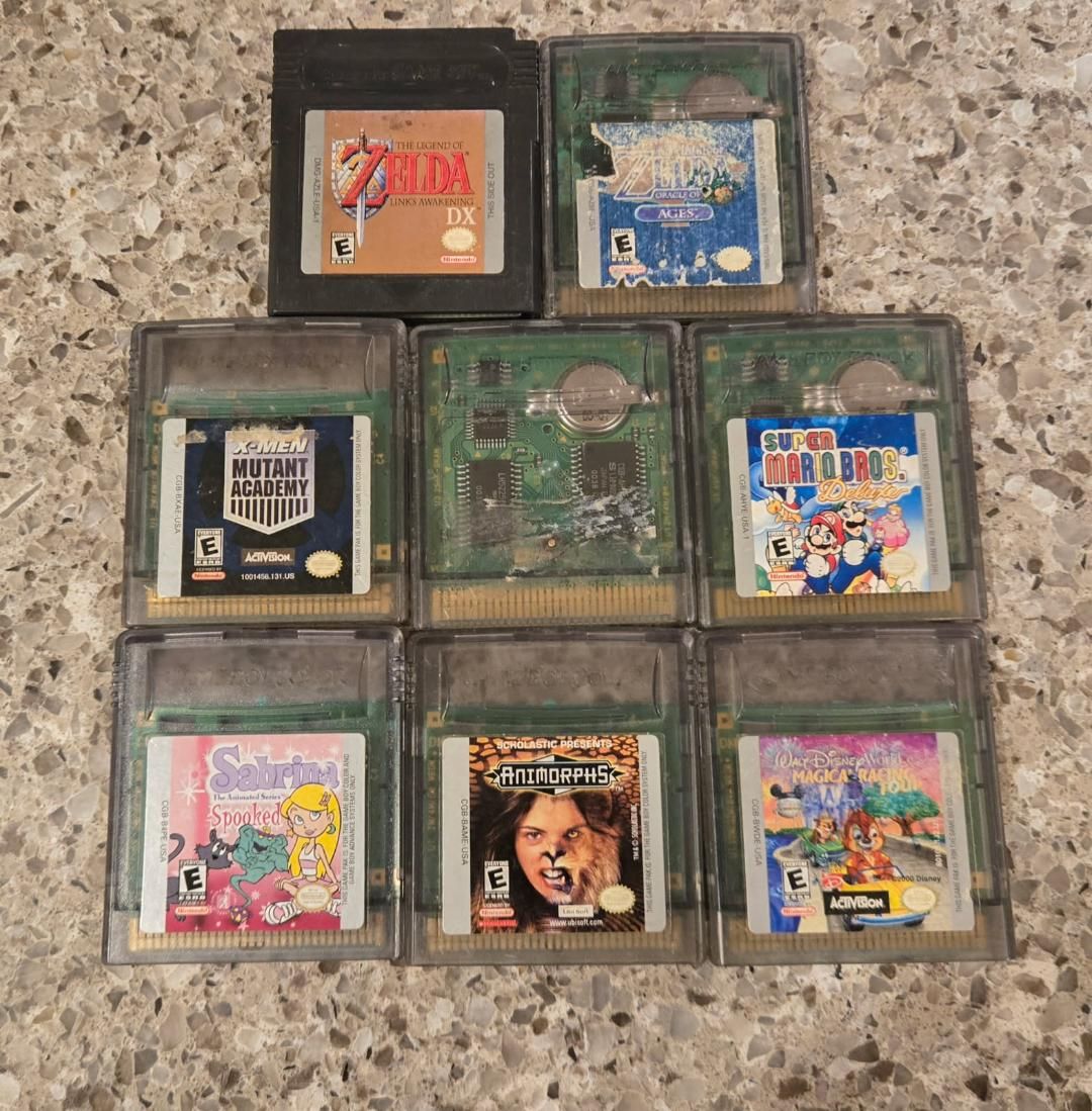 Nintendo Gameboy Color game bundle including Super Mario Bros Deluxe! Trades considered!
