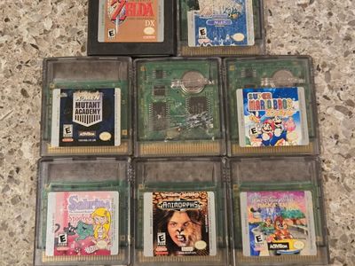 Nintendo Gameboy Color game bundle including Super Mario Bros Deluxe! Trades considered!