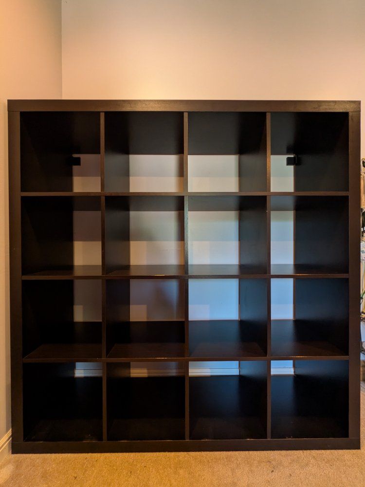 IKEA Expedit 16-Cube Storage Shelving Unit - Dark Brown / Black-Brown