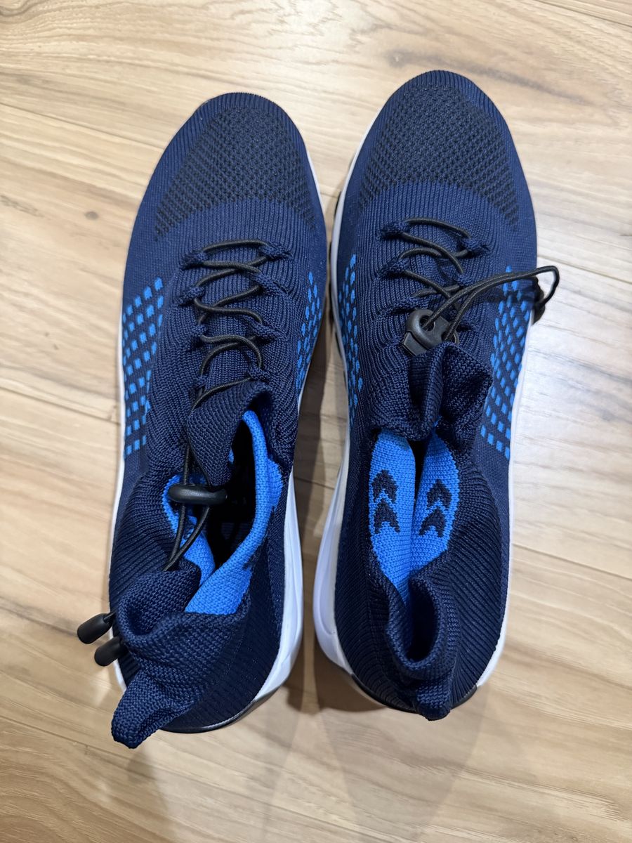 Comfort Wear Blue Knit Athletic Sneakers Toggle Laces Women 11.5-12