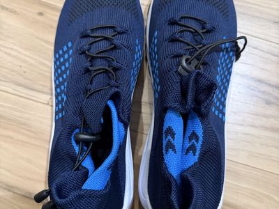 Comfort Wear Blue Knit Athletic Sneakers Toggle Laces Women 11.5-12