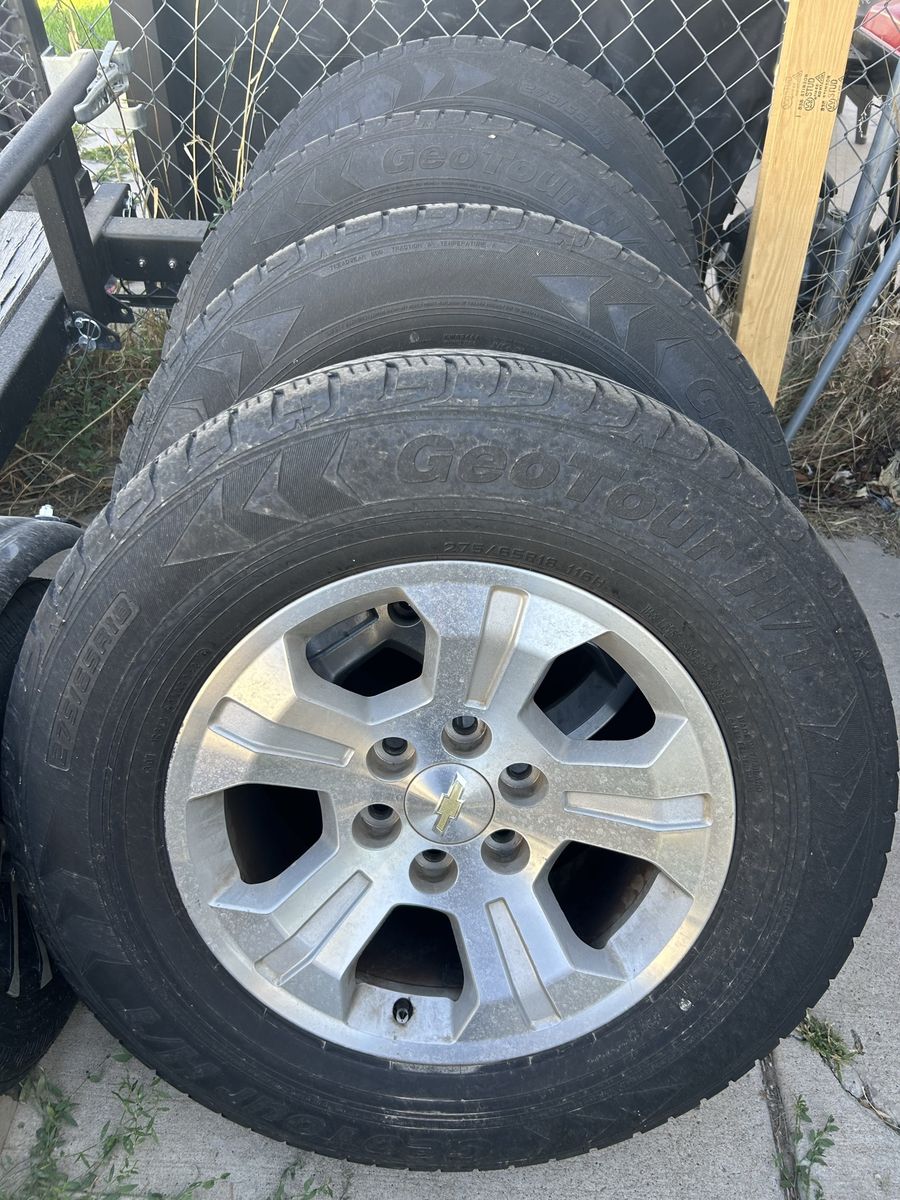 Chevrolet Silverado Geotour A/T 275/65R18 Tires with Rims (Set of 4)