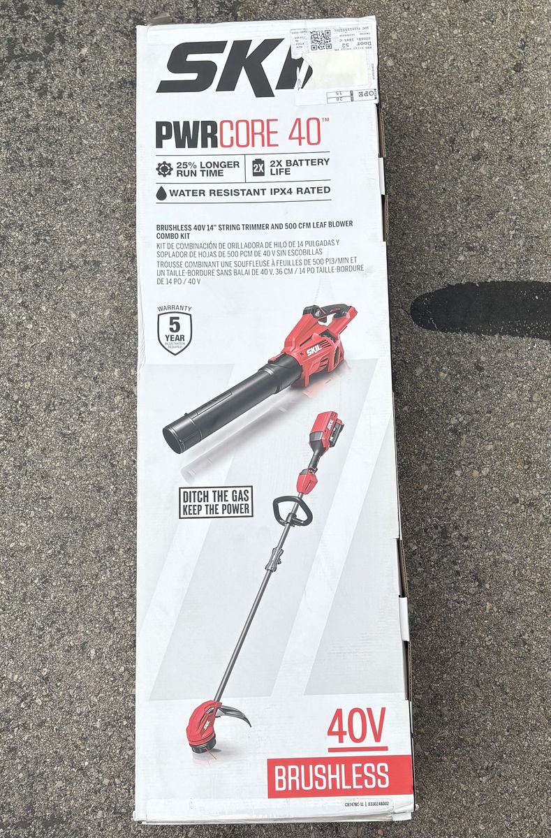 NEW SKIL PWR CORE 40 40-volt Cordless Trimmer and Leaf Blower Combo Kit