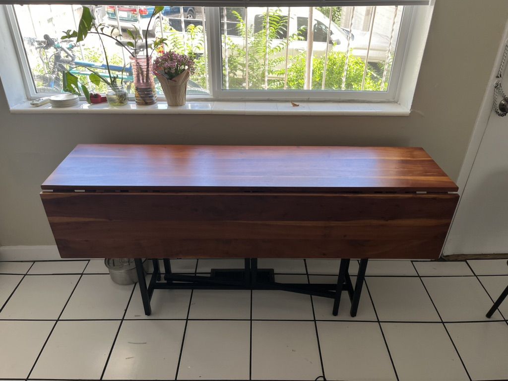 Crate And Barrel Acacia Origami Dining Table