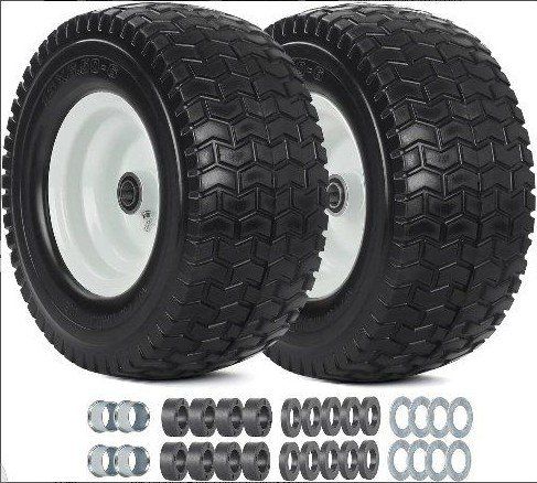New 13x6.5x6 Flat-free Mower Tires Wheels
