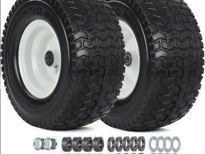 New 13x6.5x6 Flat-free Mower Tires Wheels