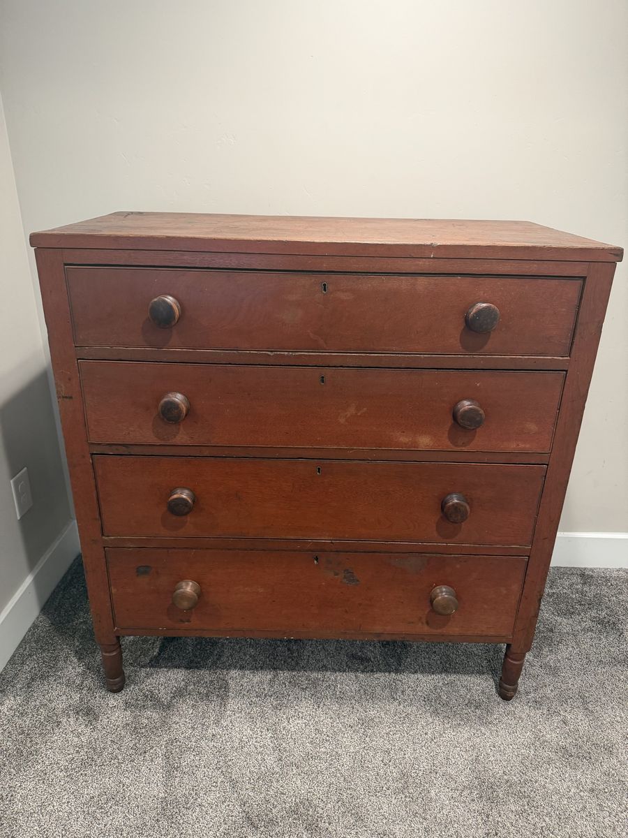 Antique Walnut Dresser with Graduated Drawers 1850's - 1870's