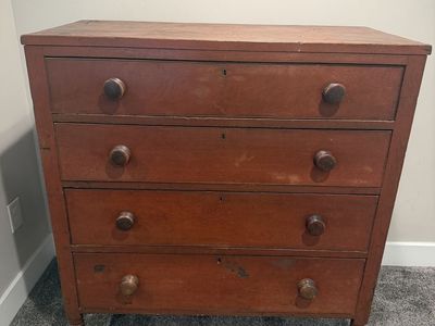 Antique Walnut Dresser with Graduated Drawers 1850's - 1870's