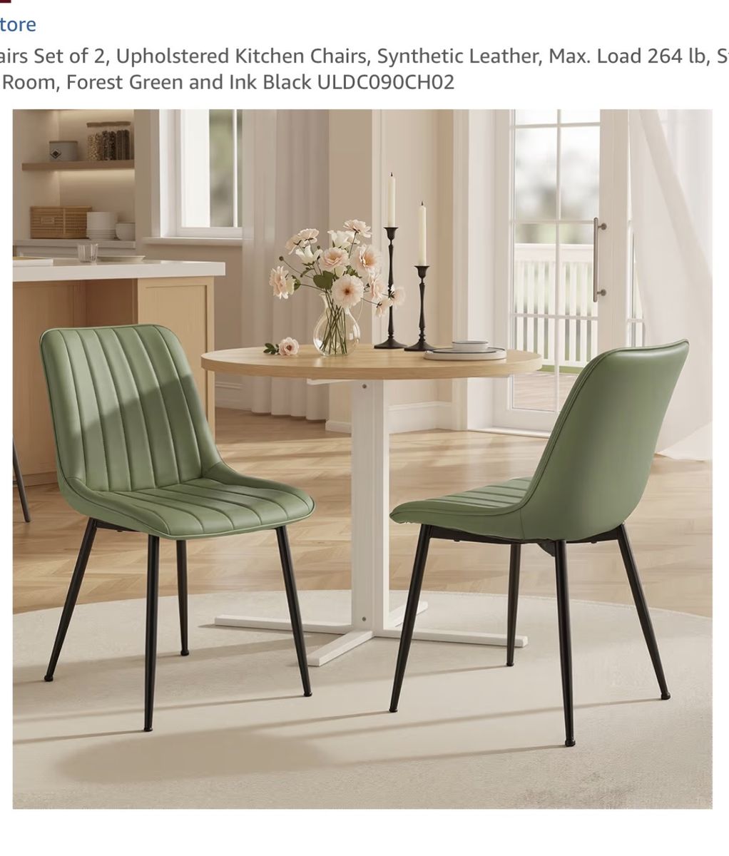 Set of sage green chairs- new in box!!