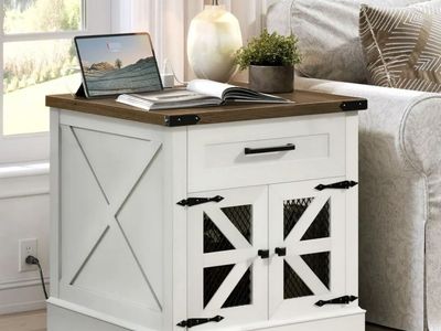 White farmhouse and table the charging station