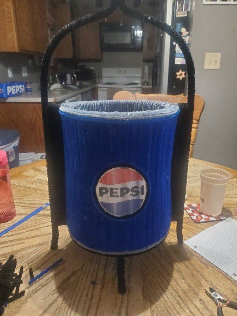 I made this pepsi can look container decoration