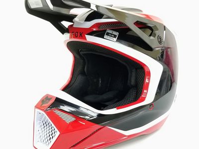 Fox Racing V1 Nitro Helmet (Fluorescent Red, Small) (31370-110-S-L-R2-S4)