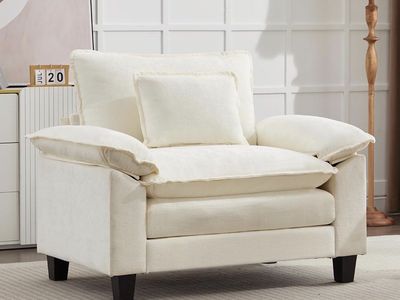 Chenille oversized accent chair