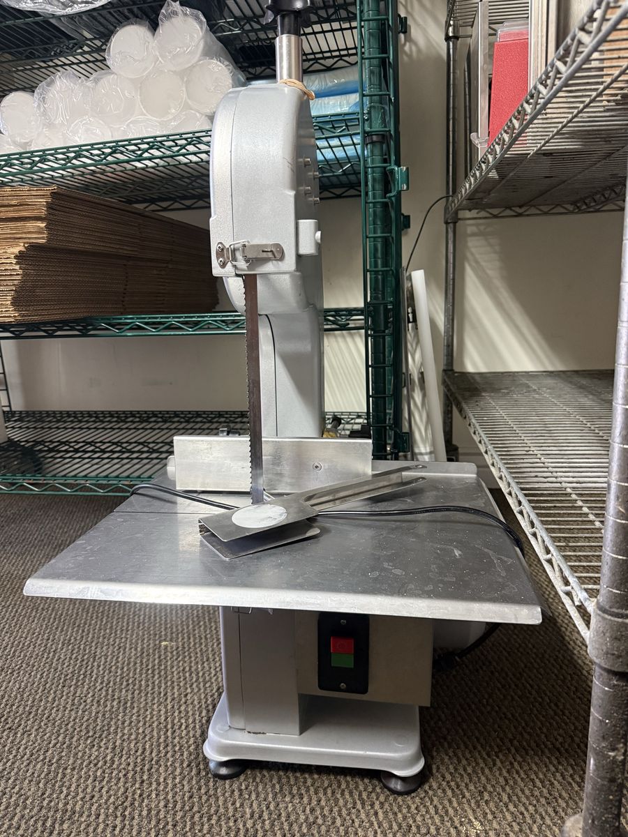 Commercial Electric Meat Cutting Band Saw - Stainless Steel Table