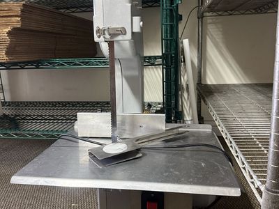 Commercial Electric Meat Cutting Band Saw - Stainless Steel Table