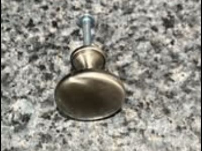 Brushed Nickel Oval Cabinet Knob with Mounting Screw