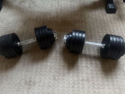 Flybird Adjustable Weight Bench with Ironmaster Adjustable Dumbbell Set