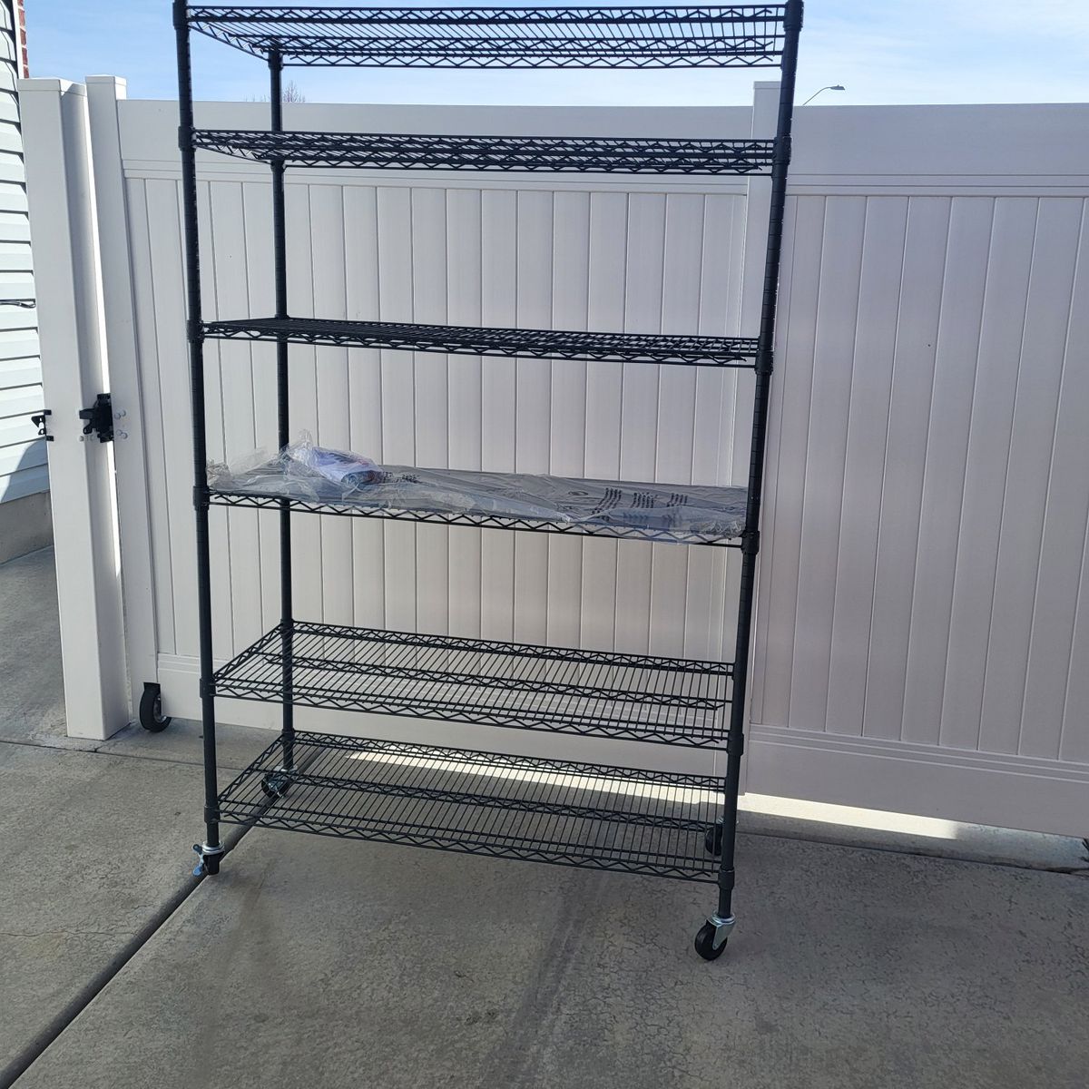 6 Tier Metal Rolling Shelving Rack