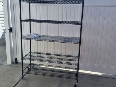 6 Tier Metal Rolling Shelving Rack