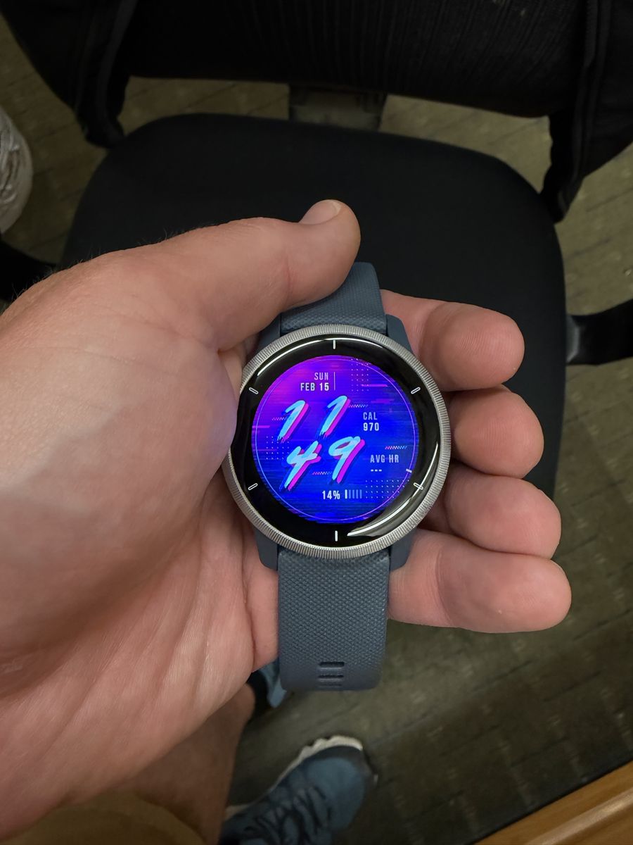 Garmin Venu 2 Smartwatch - Slate/Blue Silicone Band