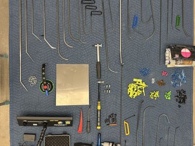 Painless Dent Repair Tool Kit - Tap Downs, Glue Pull Kit, Blending Hammer, Light, Carepoint, Dentcraft, and B&D Rods.
