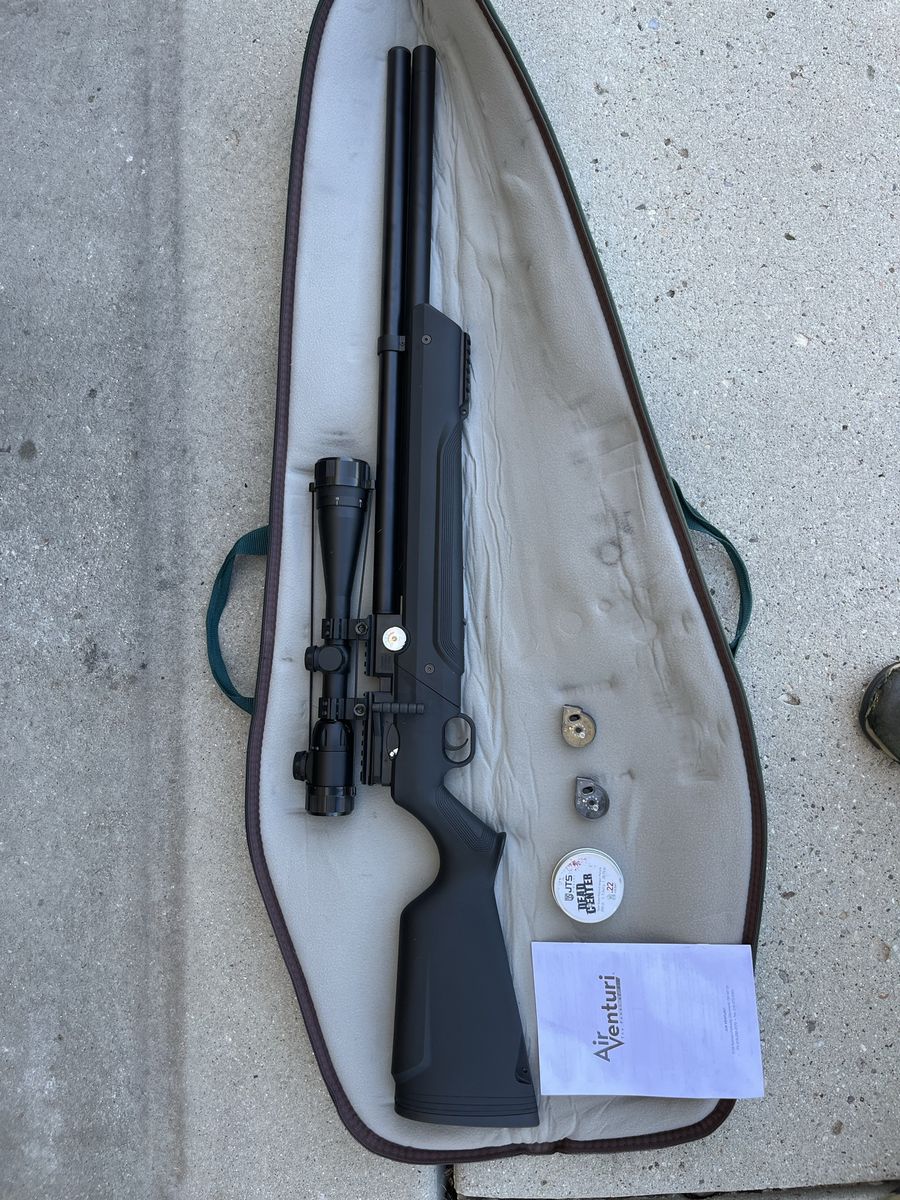Air Venturi Avenger .22 Caliber Pellet Rifle w/ Scope, Hill hand pump, and Case - Used