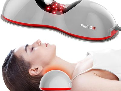 NEW Heated Neck Stretcher with Red Light Therapy, Wireless Cervical Traction Device for TMJ Pain Relief and Shoulder Relaxer