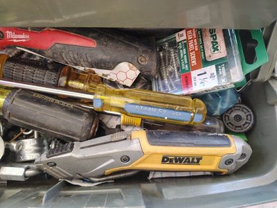 Plano Gray Plastic Tool Box with Tray - Tools Included - Used Condition