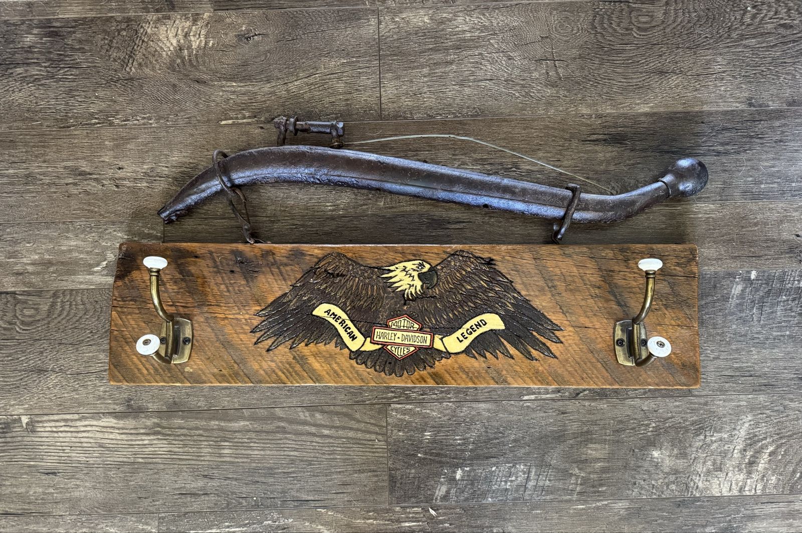 Harley-Davidson American Legend Reclaimed Wood Coat Rack