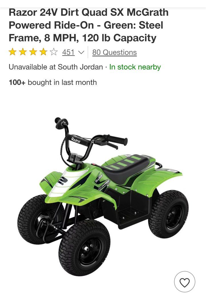 Razor 24V Dirt Quad SX McGrath Powered Ride-On
