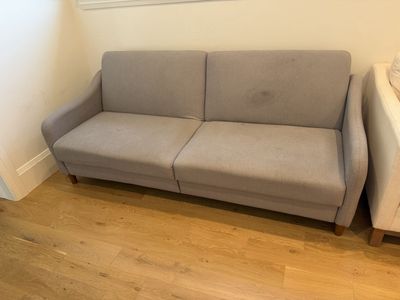 Modern Gray Futon Sleeper Sofa