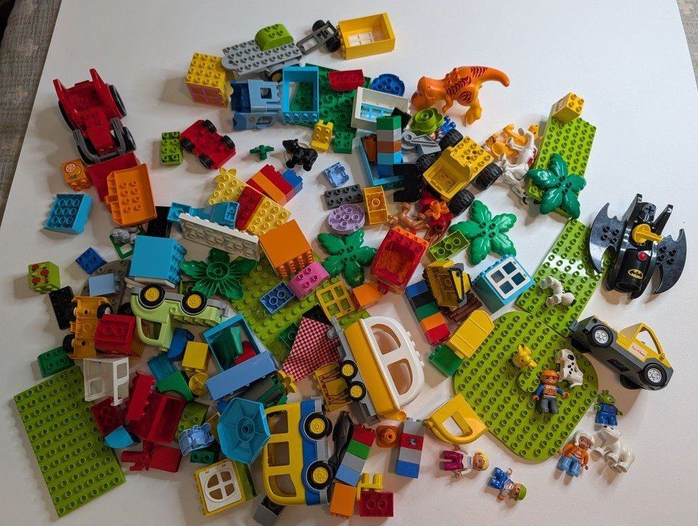 LEGO DUPLO Mixed Lot Large Variety of Bricks, Vehicles, Animals, and Figures - Preschool Building Fun
