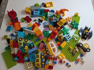 LEGO DUPLO Mixed Lot Large Variety of Bricks, Vehicles, Animals, and Figures - Preschool Building Fun