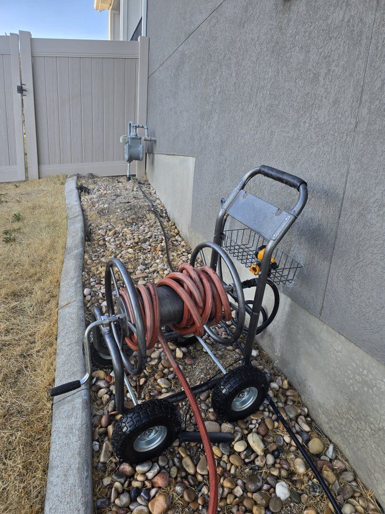 Heavy-Duty Rolling Garden Hose Reel Cart with Pneumatic Tires